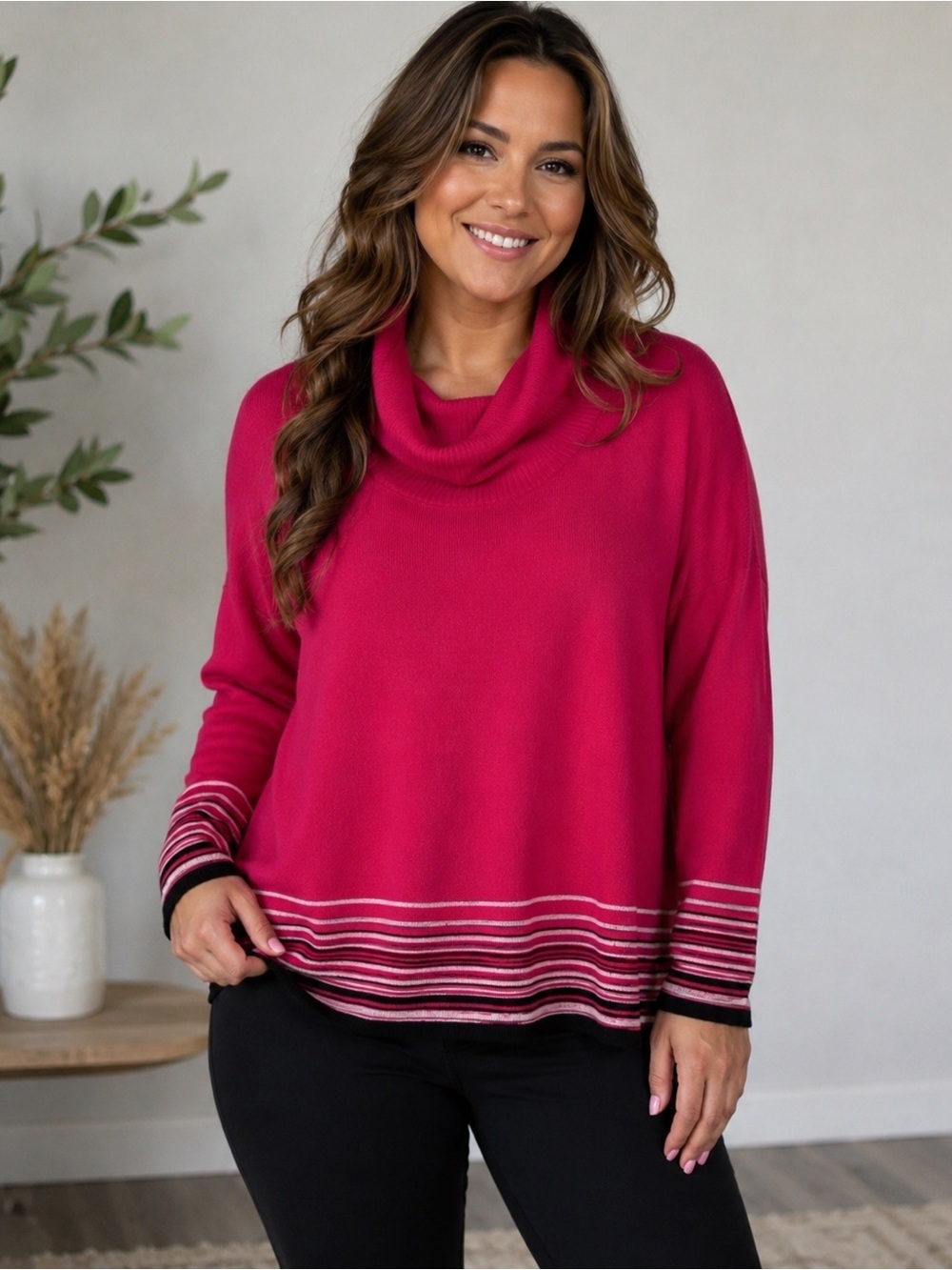 Pendleton 100% Cashmere Sweater Size Large Long Sleeve Soft Solid Striped